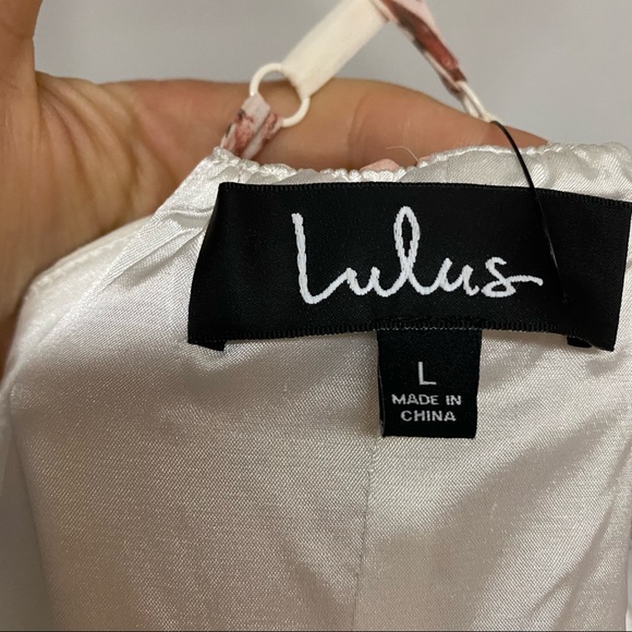 SOLD Lulus Elegantly Inclined Cream Floral Dress - Picture 10 of 11